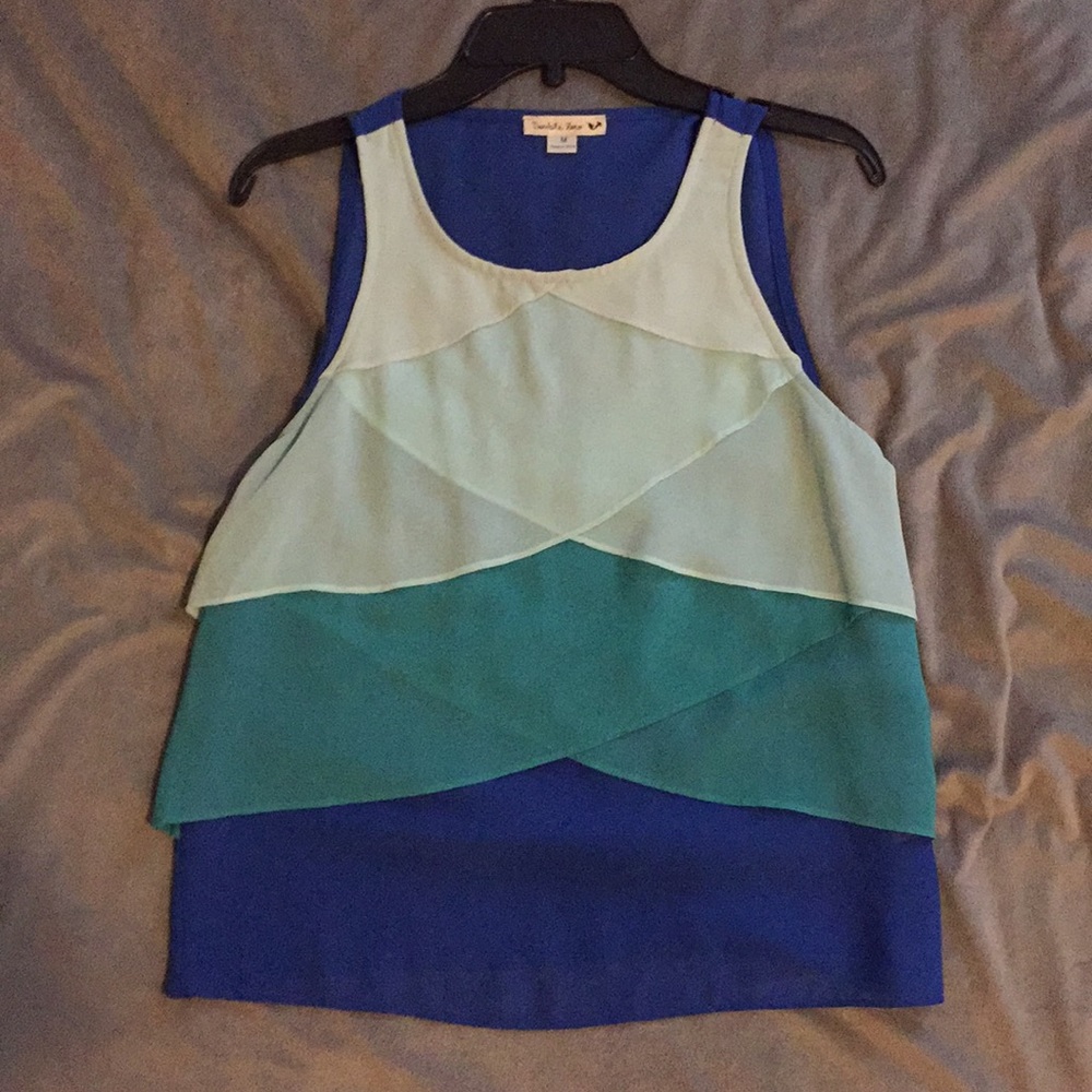 Blue and green tank
